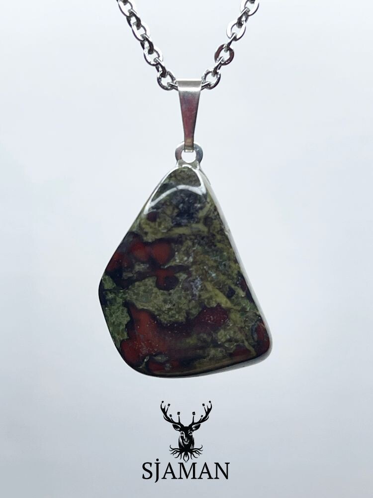 Pendentif pierre roulée Jaspe Sang de Dragon