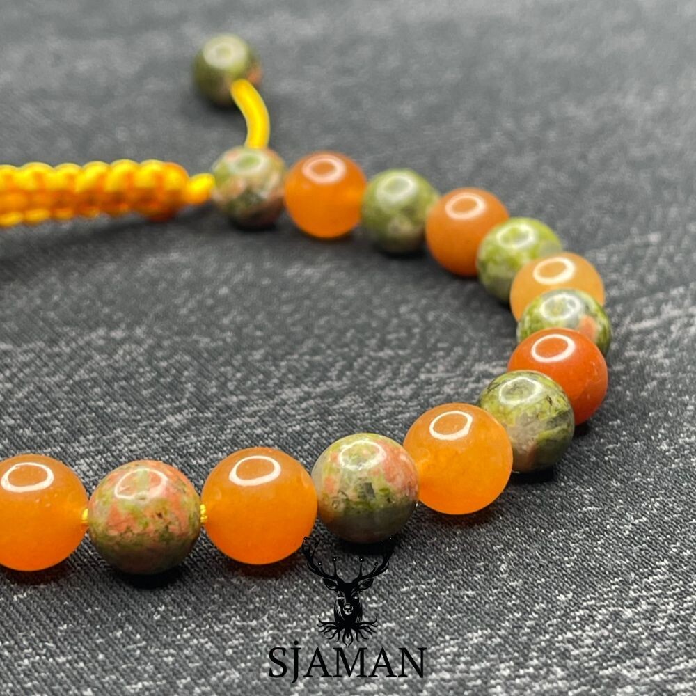 Bracelet Aventurine Orange + Unakite