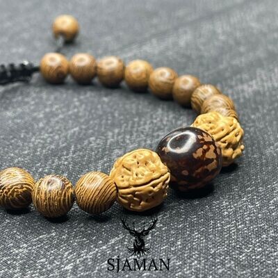 Bracelet Rudraksha et bois