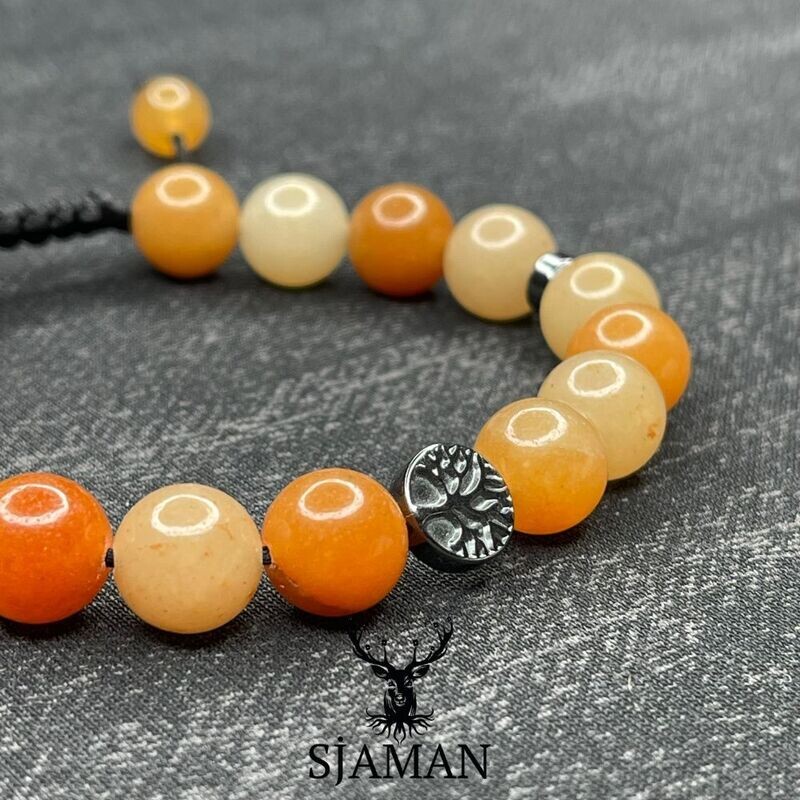 Bracelet "Rééquilibrage émotionnel" Aventurine Orange 10 mm