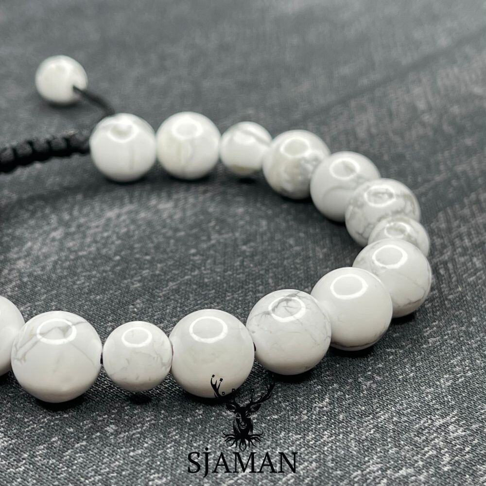 Bracelet Howlite 10 mm Bracelet Howlite 10 mm
