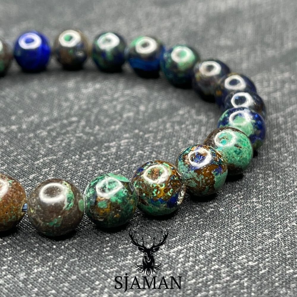 Bracelet "Libération" en Azurite Malachite Naturelle