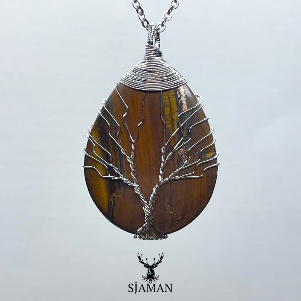 Pendentif Arbre de Vie Oeil de Tigre