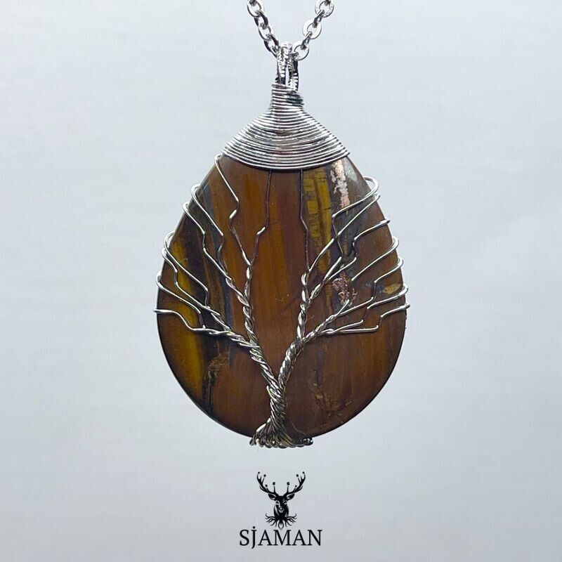 Pendentif Arbre de Vie Oeil de Tigre