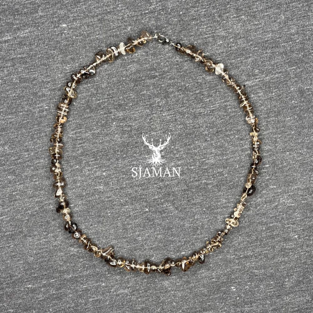 Collier baroque en Cristal de Roche Fumé