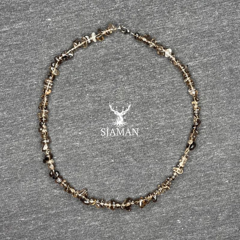 Collier baroque en Cristal de Roche Fumé