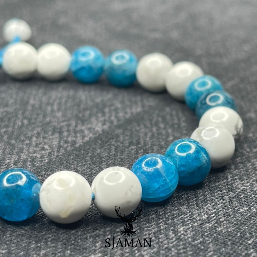 Bracelet "Apaisement" en Apatite AAA et Howlite