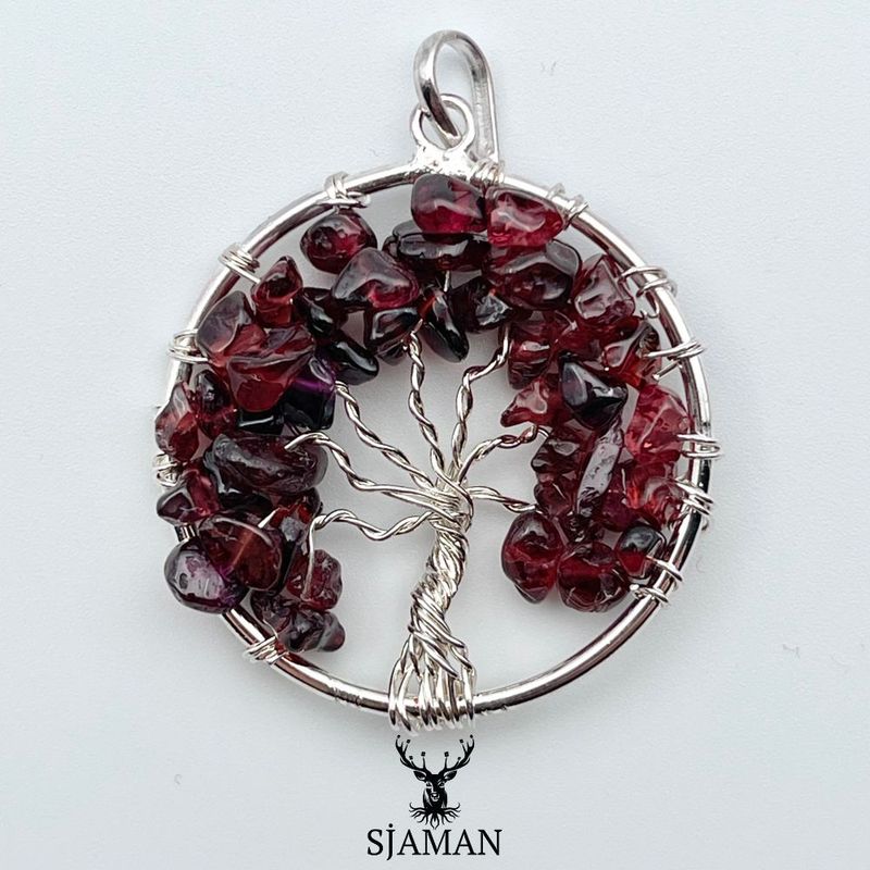 Pendentif Arbre de Vie Grenat
