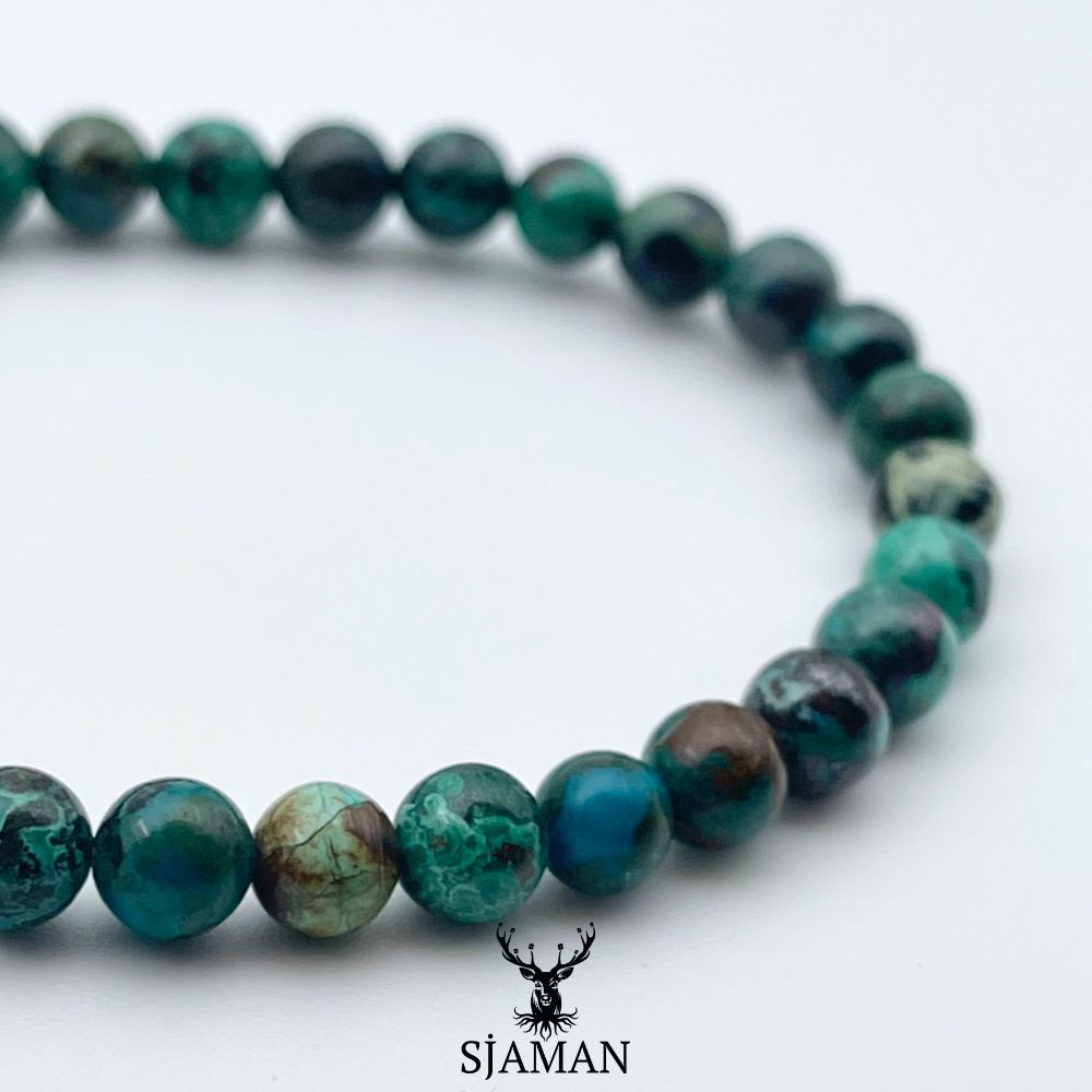 Bracelet Chrysocolle Shattuckite AA 6 mm