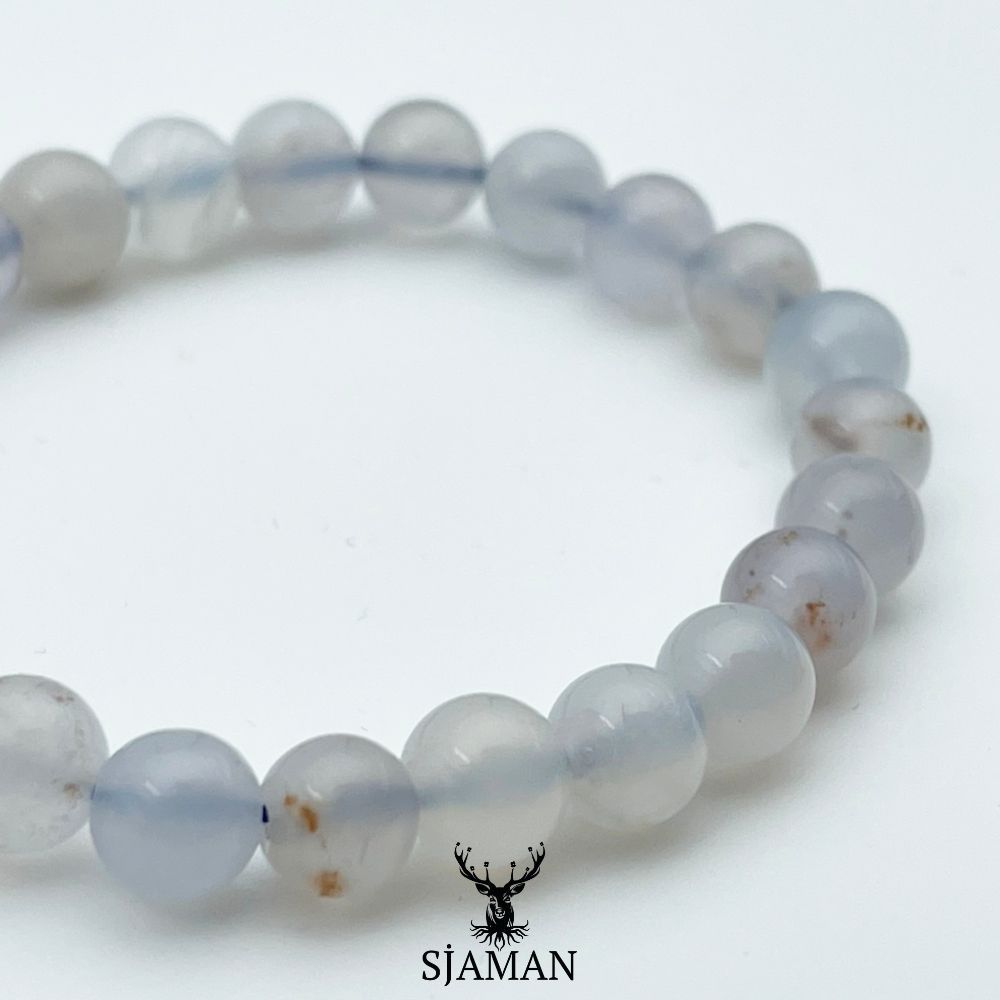 Bracelet Calcédoine Bleue