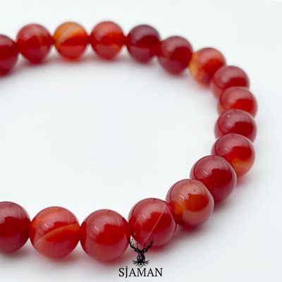 Bracelet Agate Rouge Rubanée