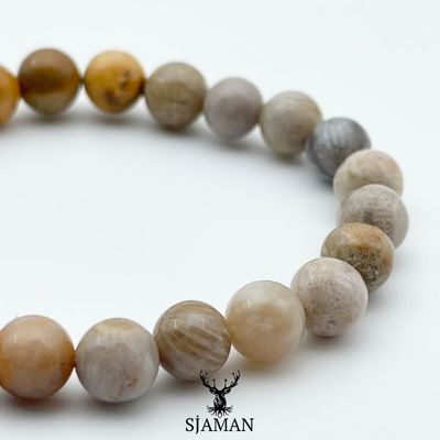 Bracelet Corail Fossile 8 mm