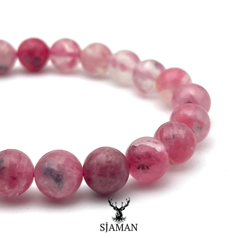 Bracelet Rhodonite sur Quartz 8 mm