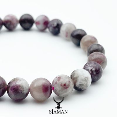 Bracelet Tourmaline Rose sur Rubellite 8mm