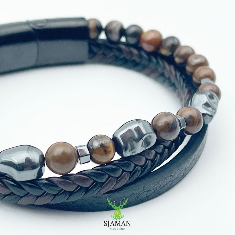 Bracelet cuir Oeil de Tigre