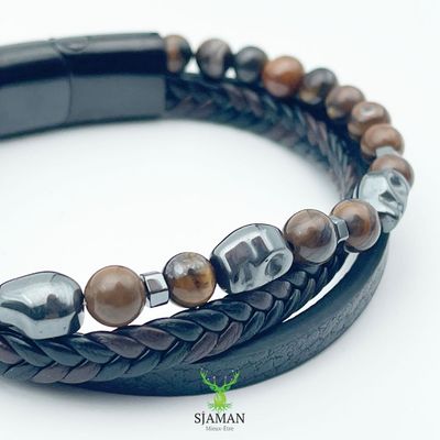 Bracelet cuir Oeil de Tigre