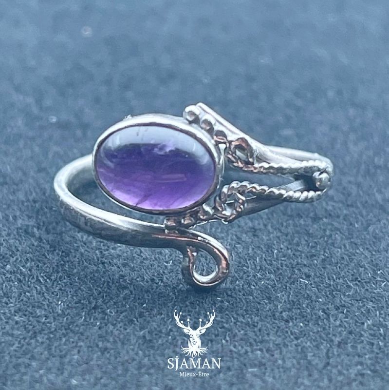 Bague Améthyste Arg. 925