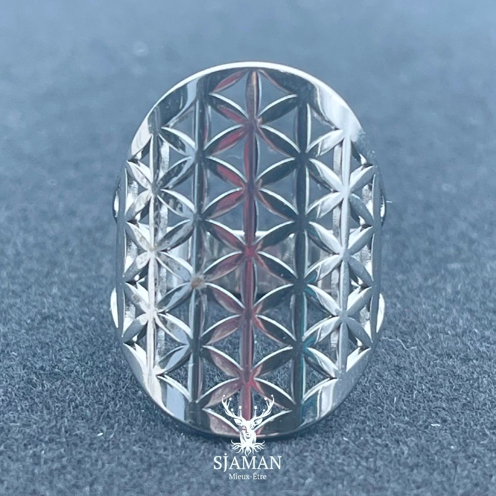 Bague Inox Fleur de vie
