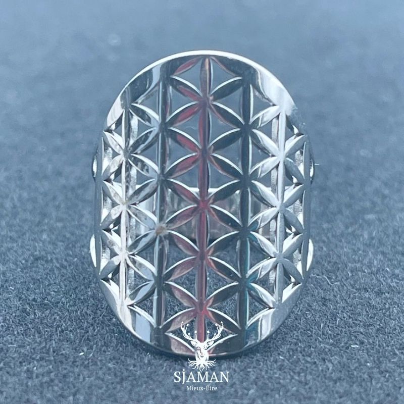 Bague Inox Fleur de vie