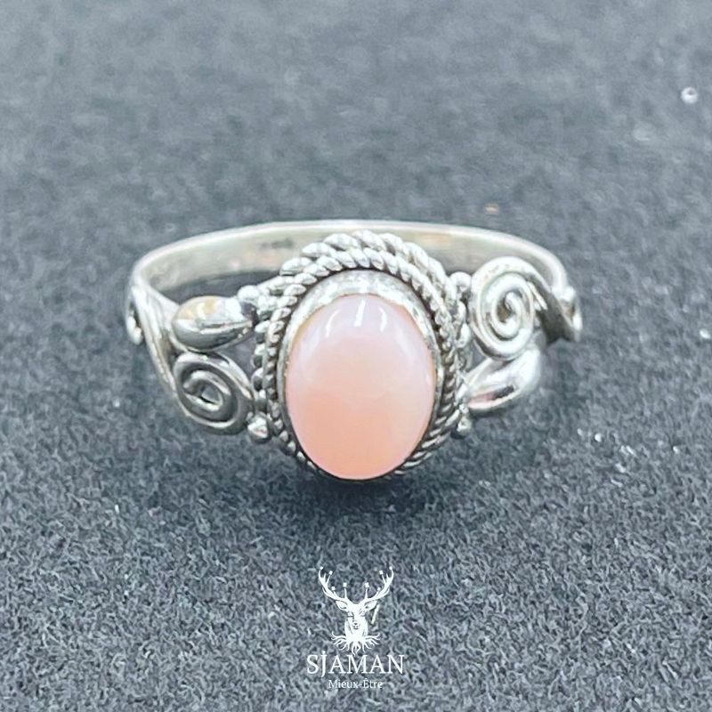 Bague Opale Rose Arg. 925 T56
