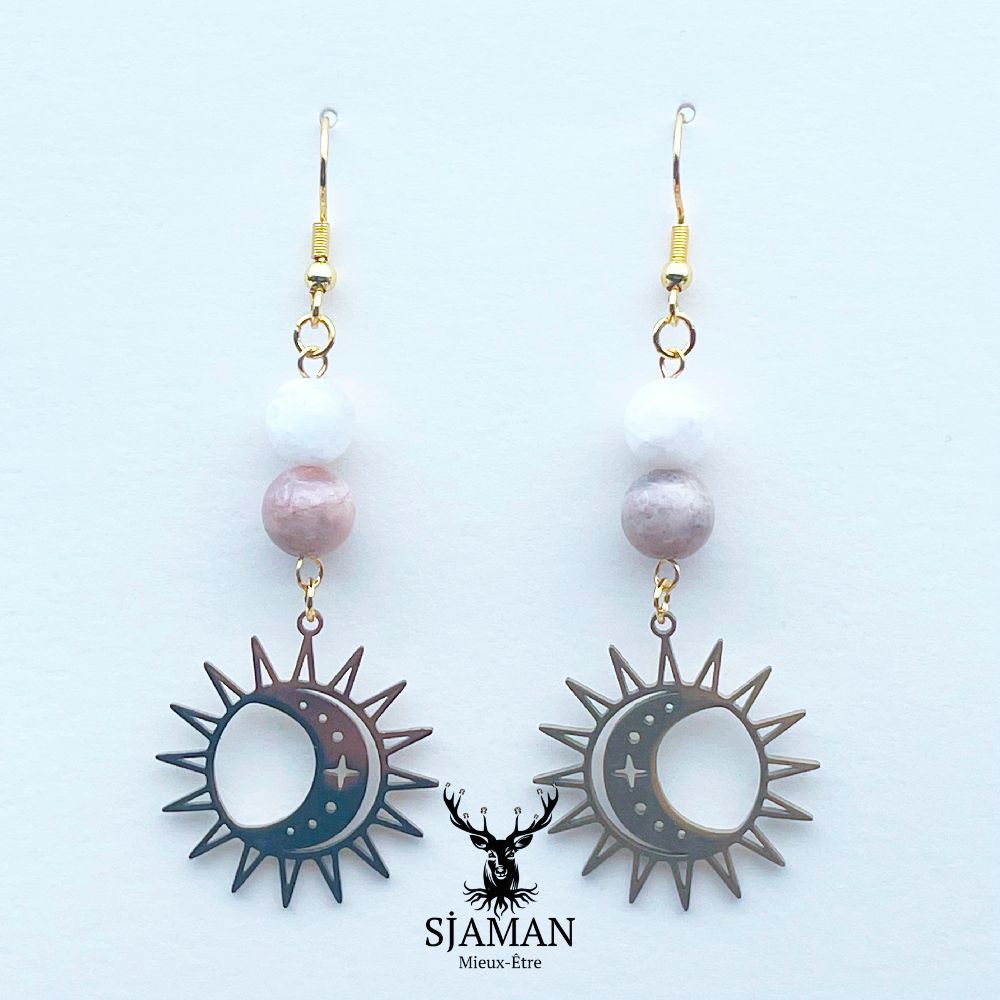 Boucles d'oreilles Lune Soleil Boucles d'oreilles Lune Soleil