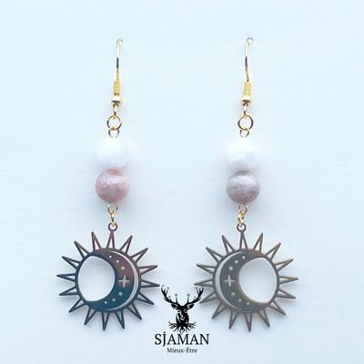 Boucles d'oreilles Lune Soleil Boucles d'oreilles Lune Soleil