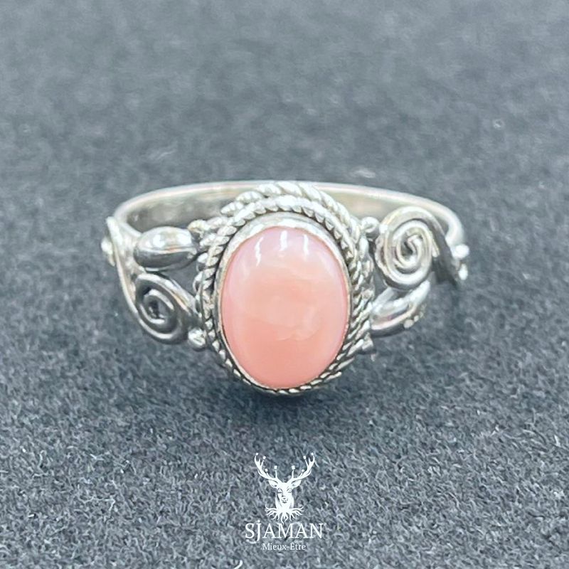 Bague Opale Rose Arg. 925 T54