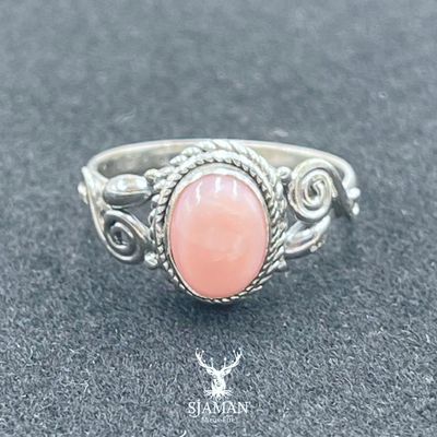 Bague Opale Rose Arg. 925 T54 Bague Opale Rose Arg. 925 T54
