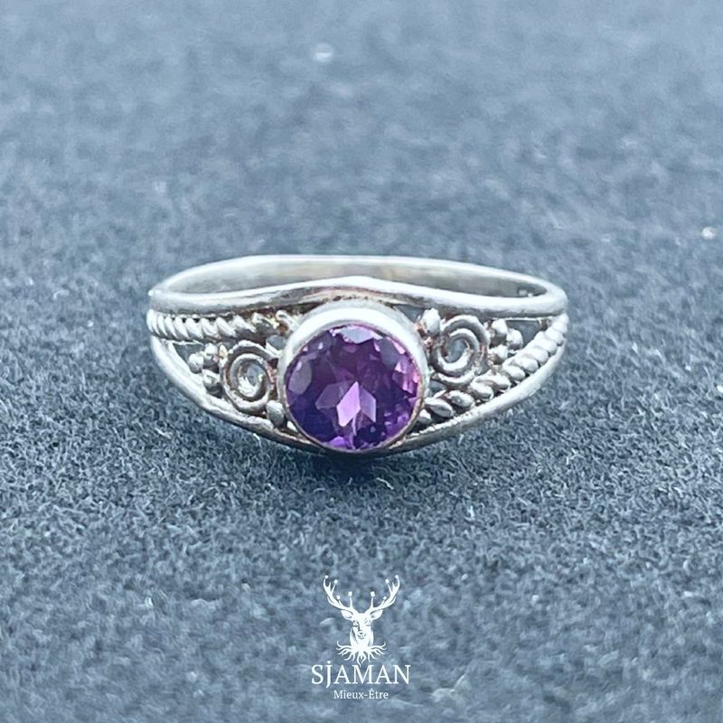 Bague Améthyste Arg. 925 T48
