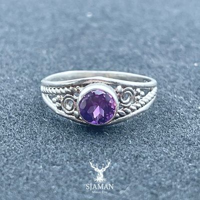 Bague Améthyste Arg. 925 T48 Bague Améthyste Arg. 925 T48