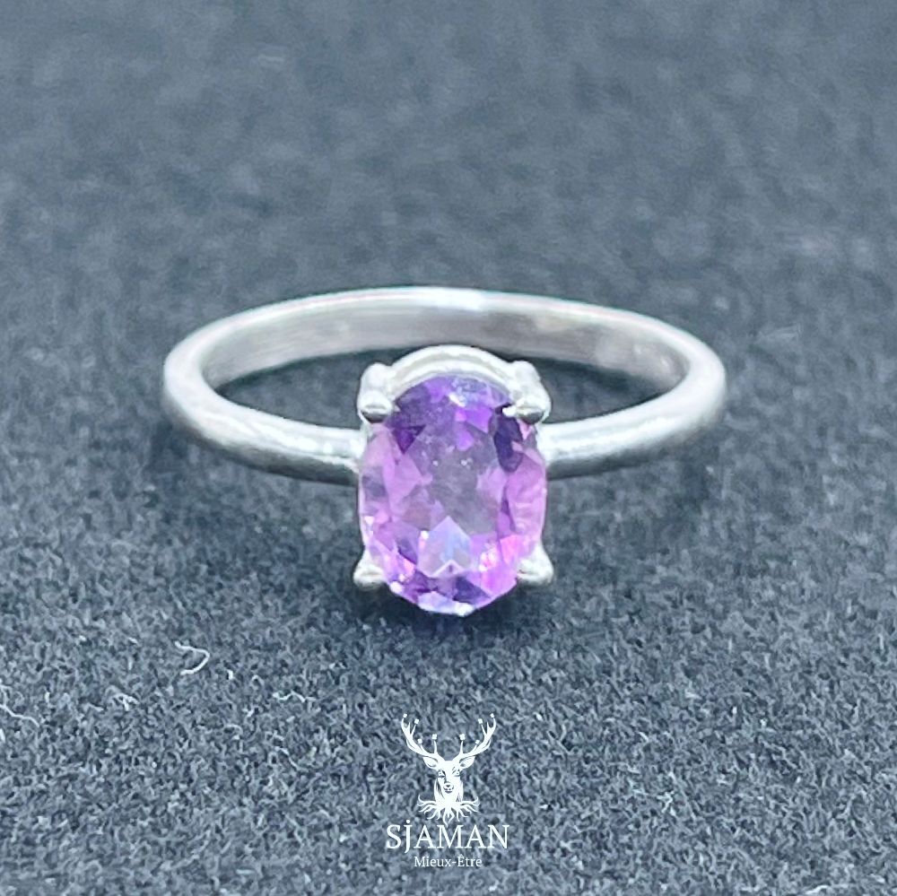 Bague Améthyste Arg. 925 T56 Bague Améthyste Arg. 925 T56