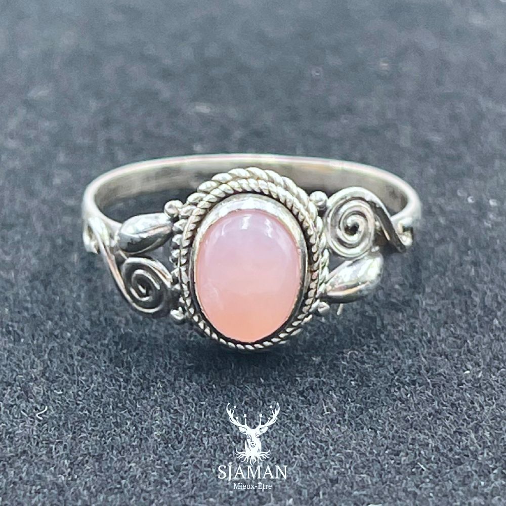 Bague Quartz Rose Arg. 925 T60 Bague Quartz Rose Arg. 925 T60