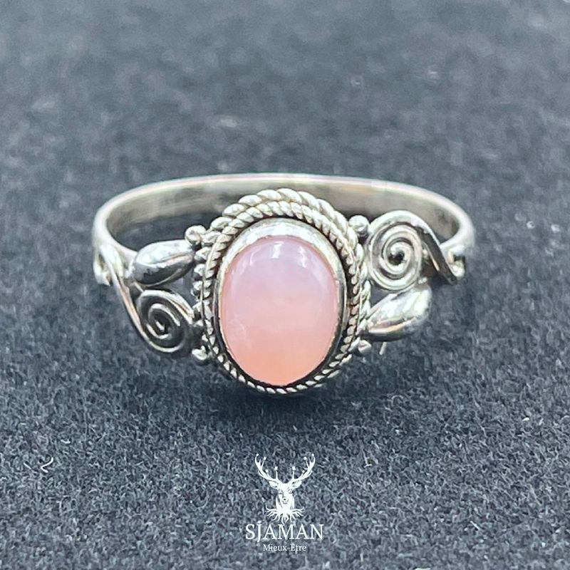 Bague Quartz Rose Arg. 925 T60