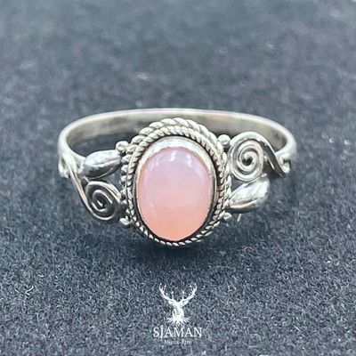 Bague Quartz Rose Arg. 925 T60 Bague Quartz Rose Arg. 925 T60