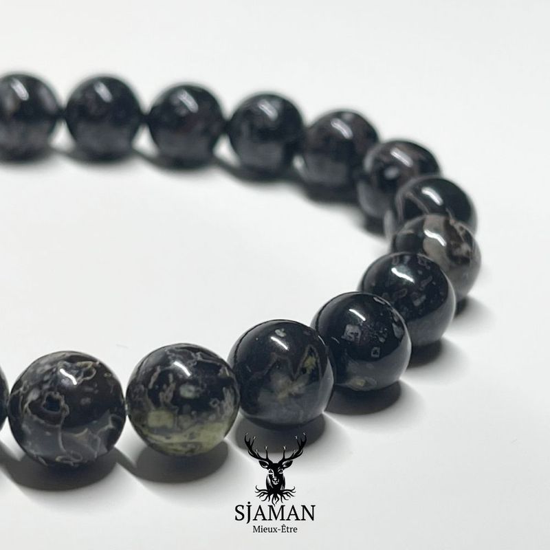 Bracelet Obsidienne Fleurie 8mm