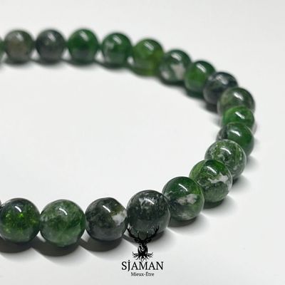 Bracelet Diopside vert sur Gangue 7mm