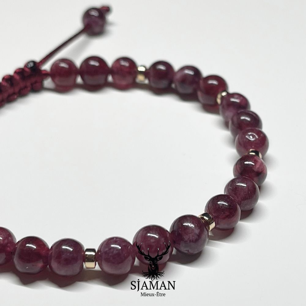 Bracelet Grenat Rouge 6mm