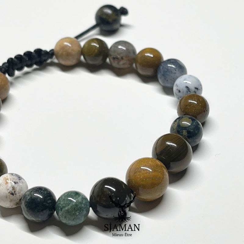 Bracelet Jaspe Océan 8 mm