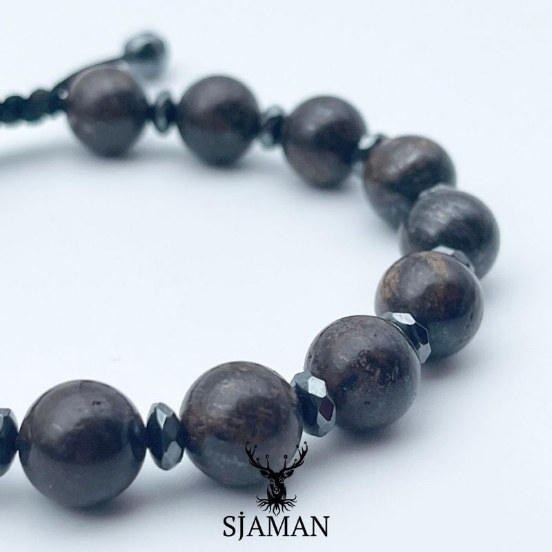 Bracelet Bronzite et Hématite