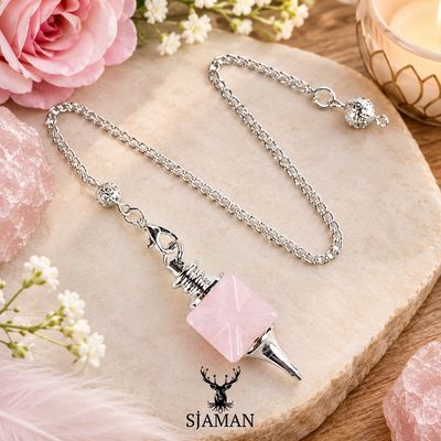 Pendule divinatoire Merkaba Quartz Rose Pendule divinatoire Merkaba Quartz Rose