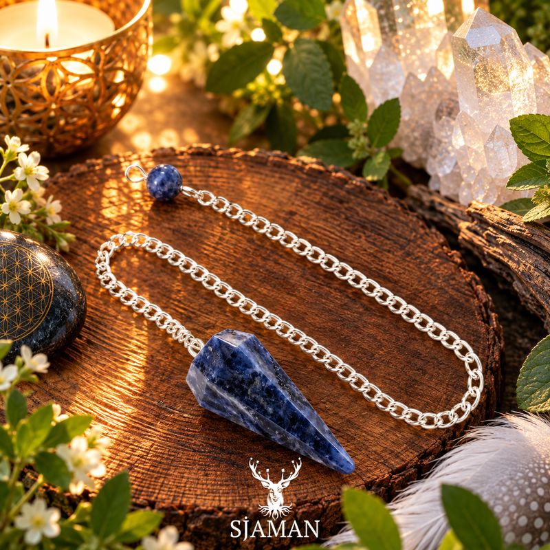 Pendule conique en Sodalite 6 faces