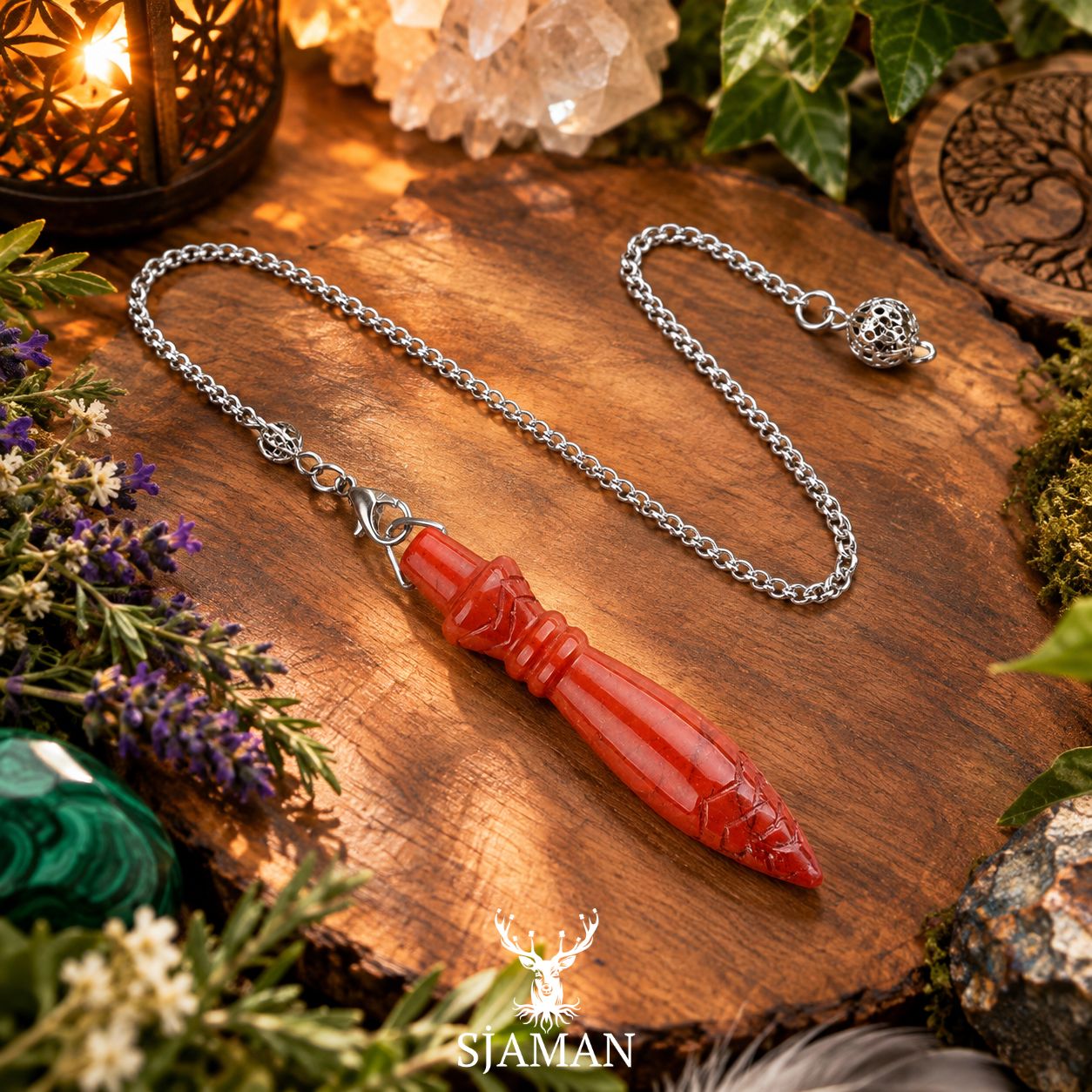 Pendule de Thot Jaspe Rouge Pendule de Thot Jaspe Rouge