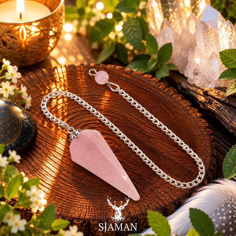 Pendule Quartz Rose conique 6 faces