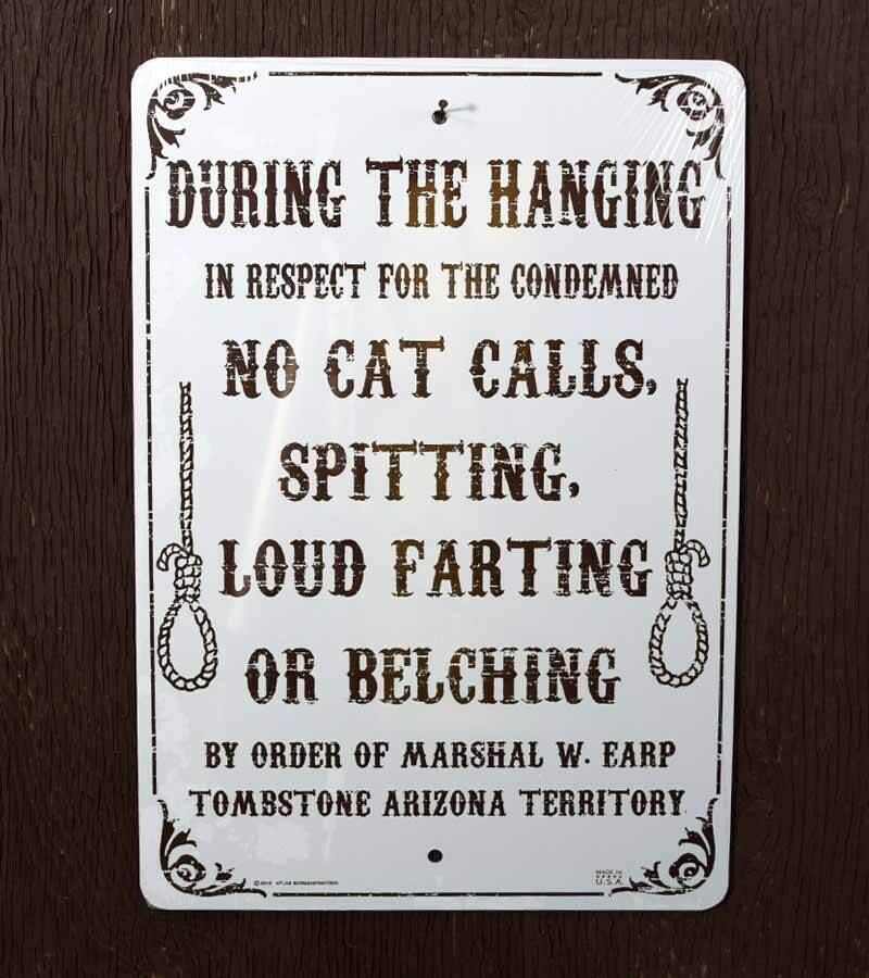 Metal Sign - During the Hanging
