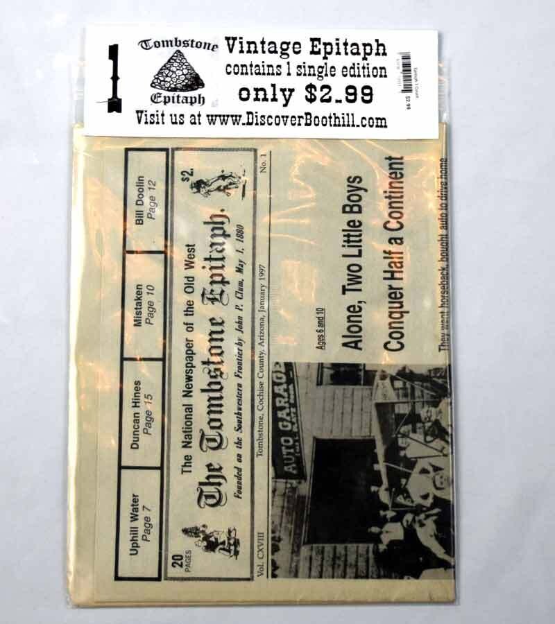 Vintage Tombstone Epitaph - single copy