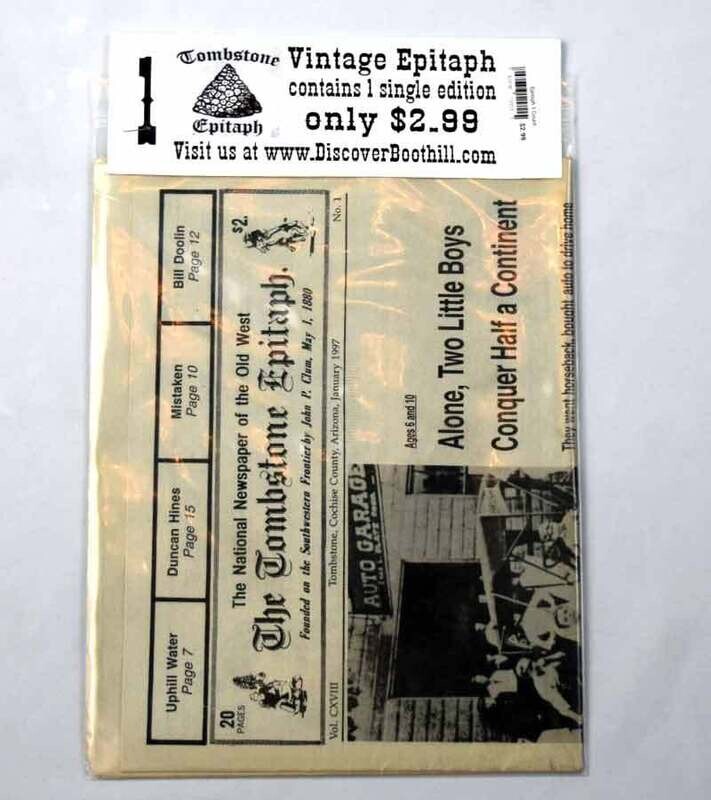 Vintage Tombstone Epitaph - single copy