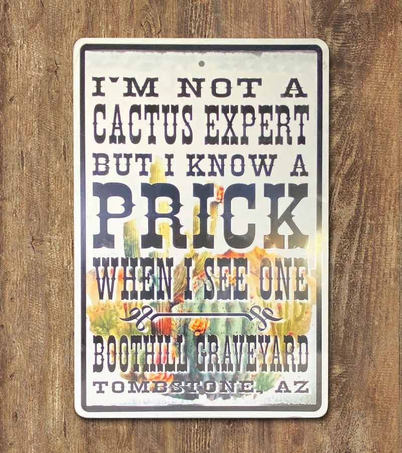 Metal Sign - Not A Cactus Expert