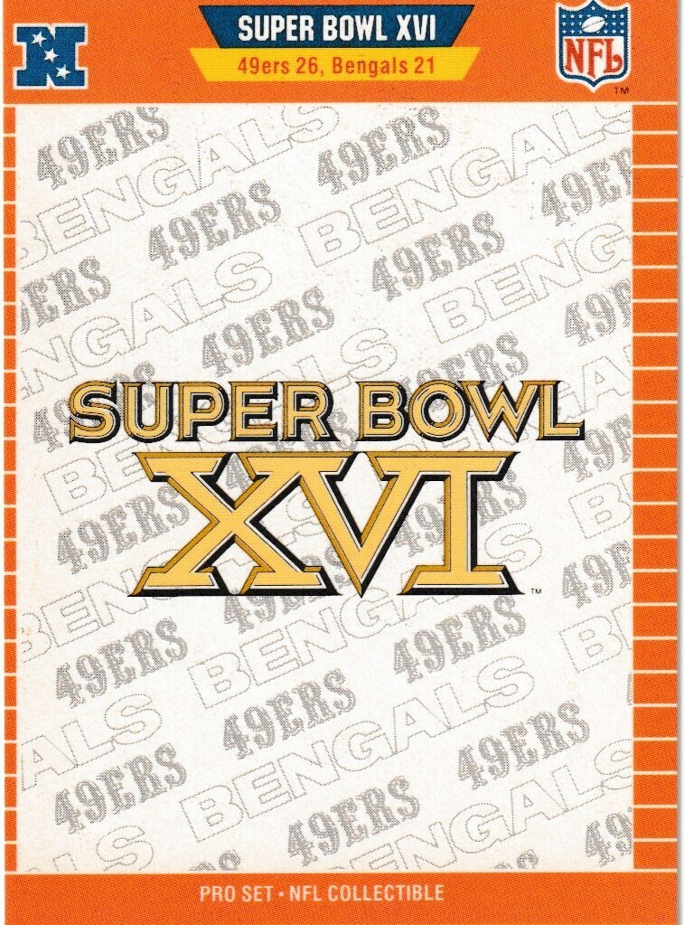 Super Bowl XVI-89&#39; Pro Set