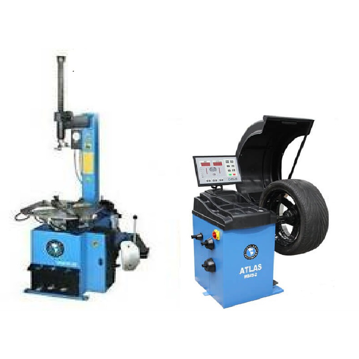 Atlas Equipment TC229 Rim Clamp Tire Changer + WB49-2 Wheel Balancer Combo Package