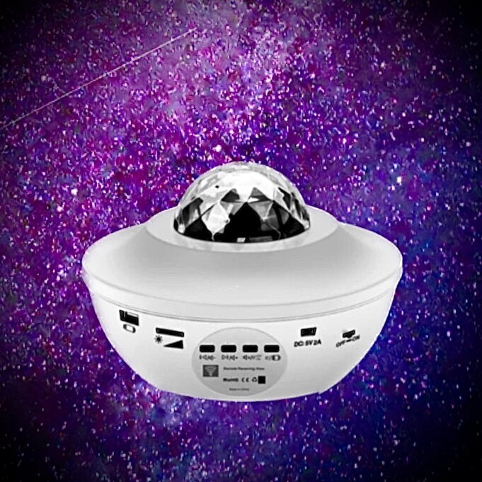 LED star galaxy projector night light with Bluetooth WHITE